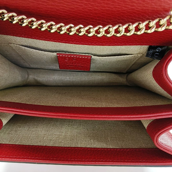 Interlocking G Small Calfskin Red