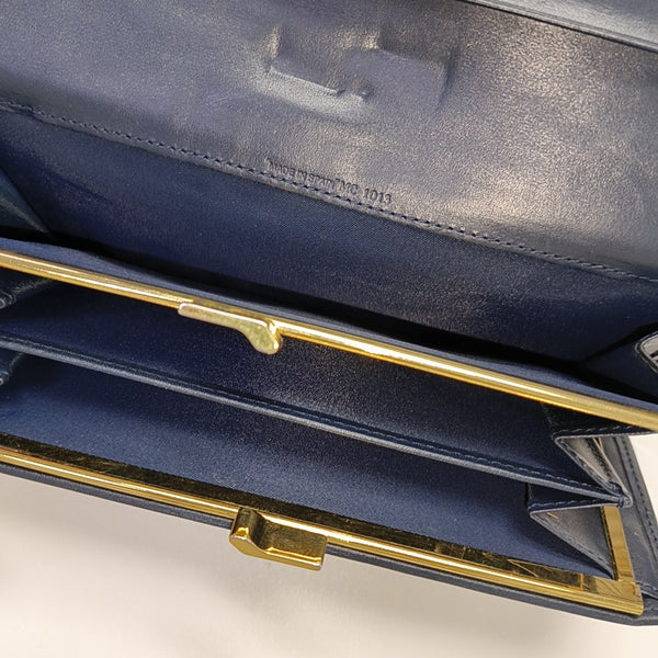 Oblique Coated Canvas Wallet Blue