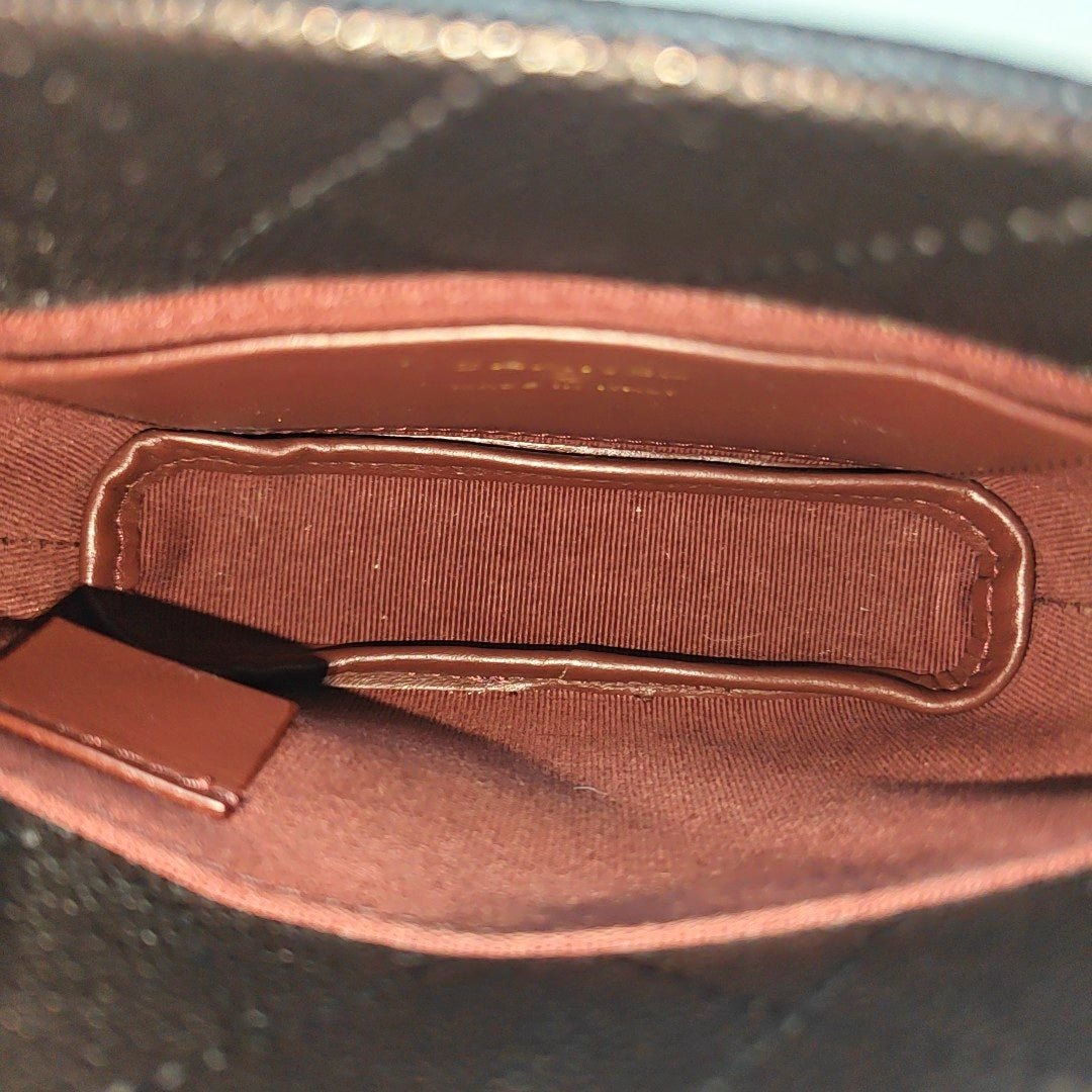 Quilted Grained Calfskin Shoulder Bag Black