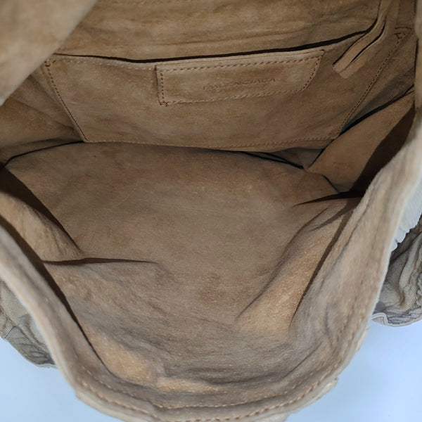 Fabric Shoulder Bag Beige
