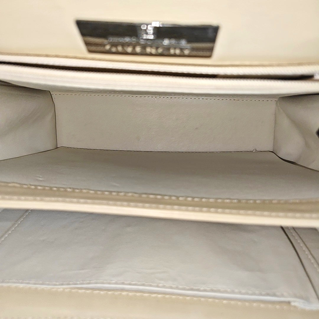 Calfskin Top Handle Bag Beige