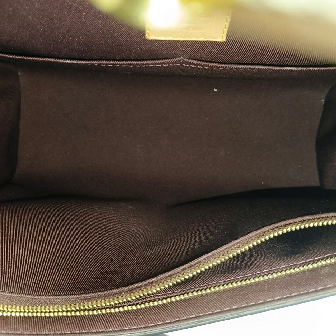 CLUNY MM Monogram Coated Canvas Brown