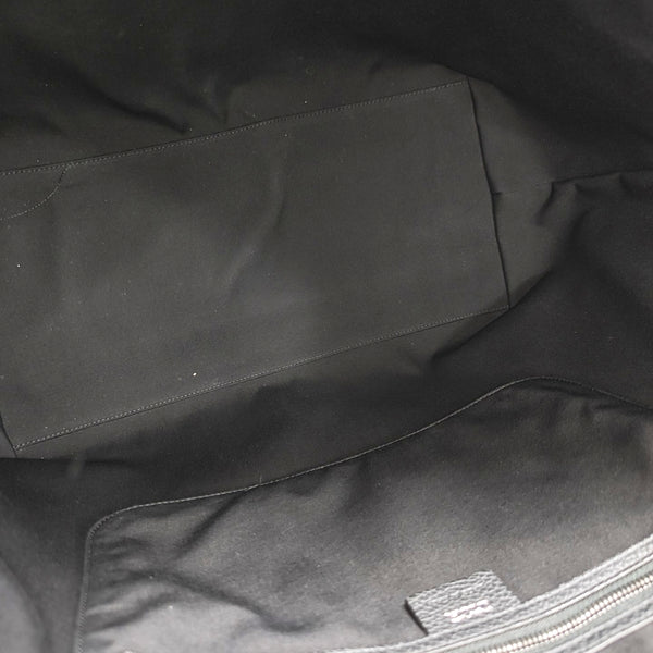 Oblique Calfskin Top Handle Bag Black
