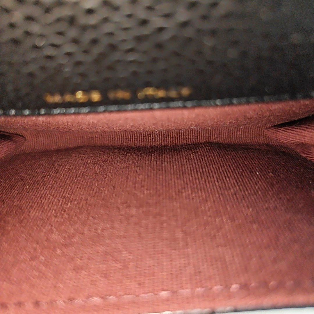 CLASSIC FLAP Quilted Grained Calfskin Black Card Holder