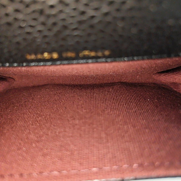CLASSIC FLAP Quilted Grained Calfskin Black Card Holder