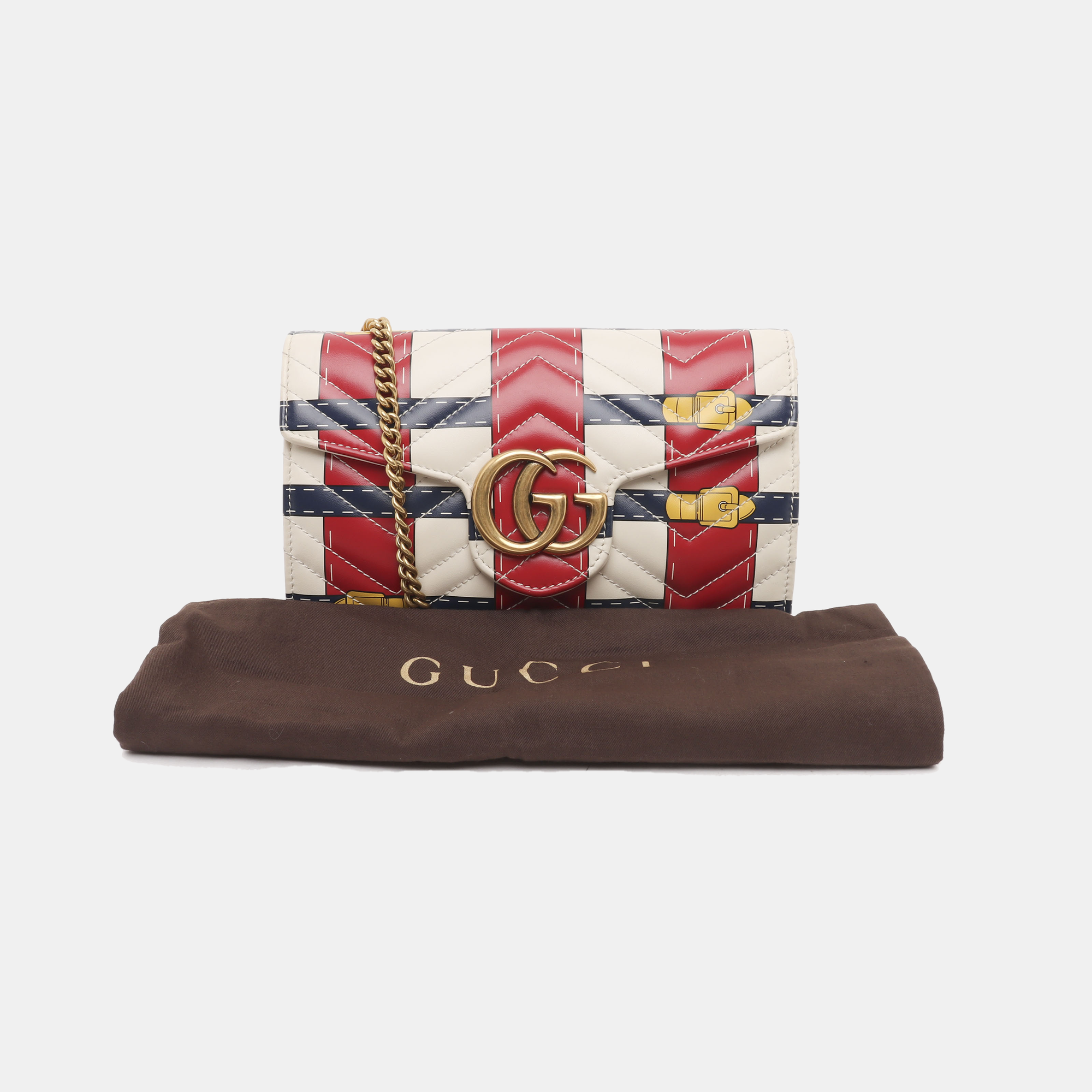 Authenticated pre-owned  GG Marmont Mini Quilted Calfskin Multicolor - Shoulder Bag at Looply