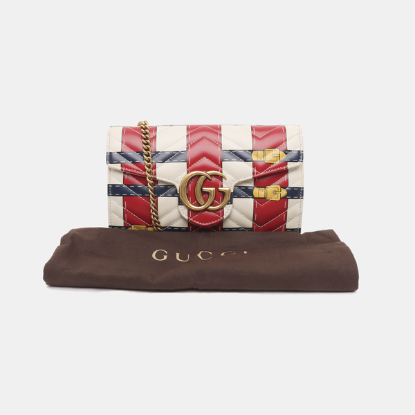 Authenticated pre-owned  GG Marmont Mini Quilted Calfskin Multicolor - Shoulder Bag at Looply