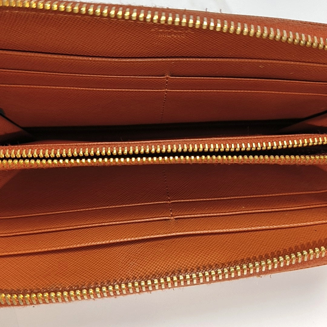 Zippy Wallet Saffiano Calfskin Orange Wallet