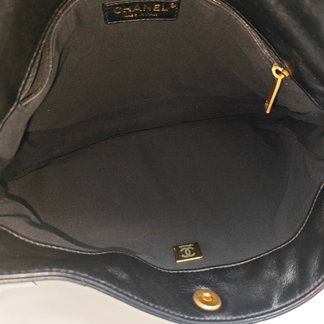 Suppletwins Large Quilted Calfskin Black