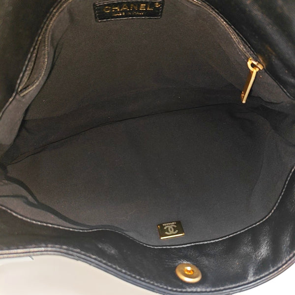 Suppletwins Large Quilted Calfskin Black