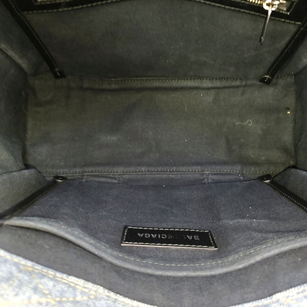Denim Top Handle Bag Blue