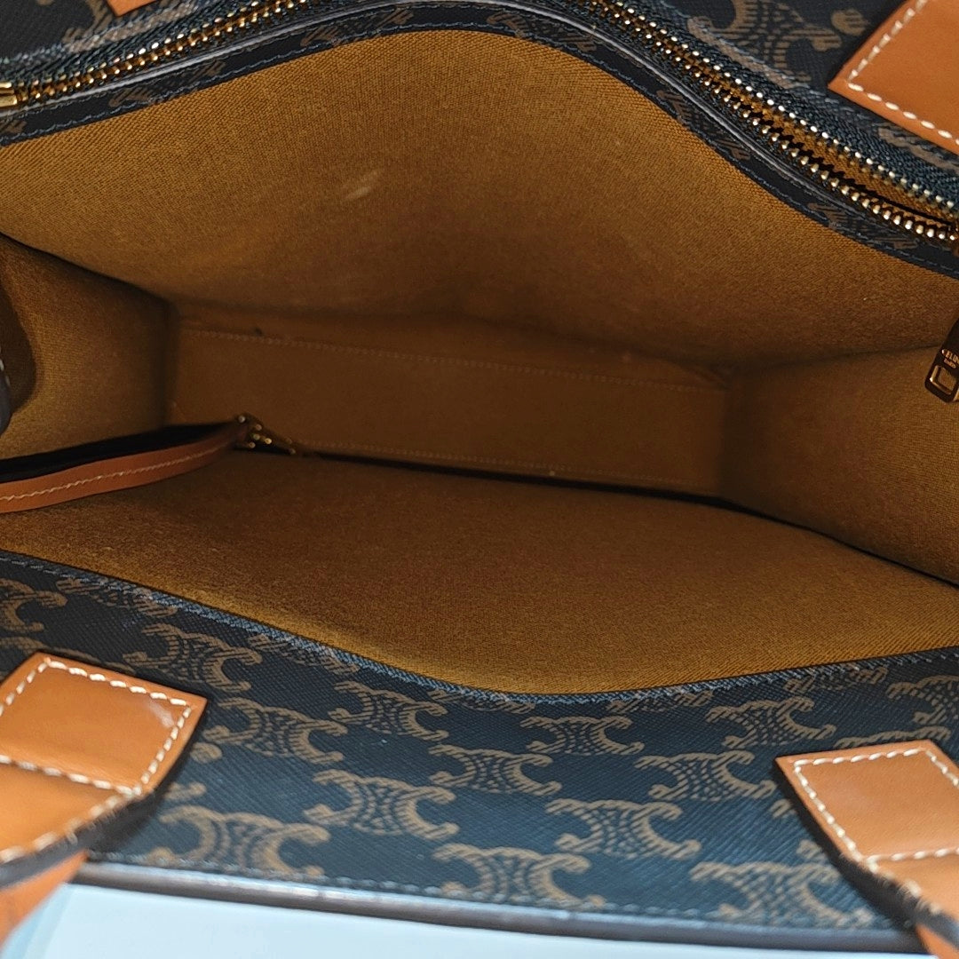 CABAS CELINE Small Coated Canvas Brown
