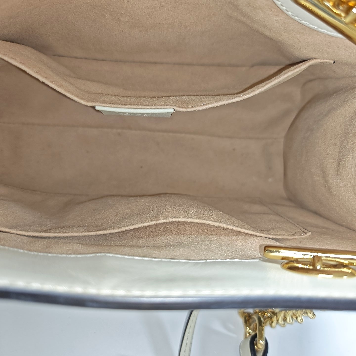 Padlock Small Monogram Coated Canvas Beige