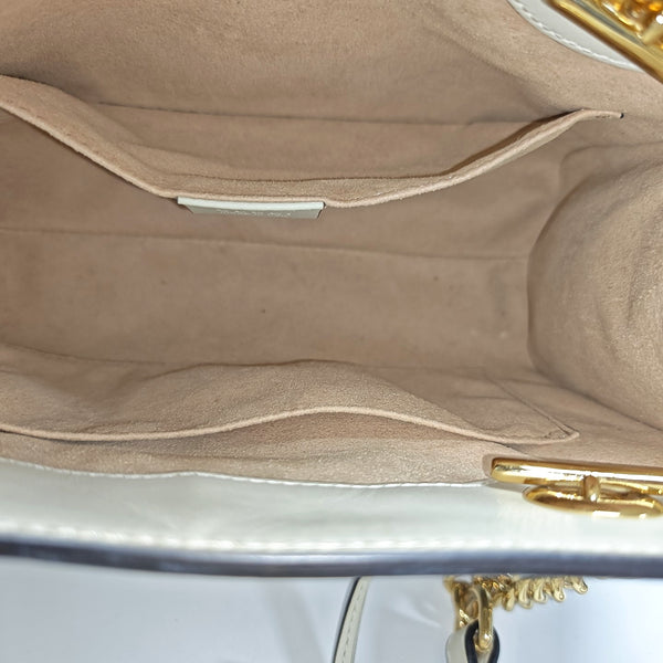 Padlock Small Monogram Coated Canvas Beige