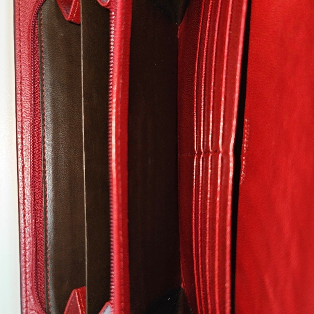 Lambskin Wallet Red