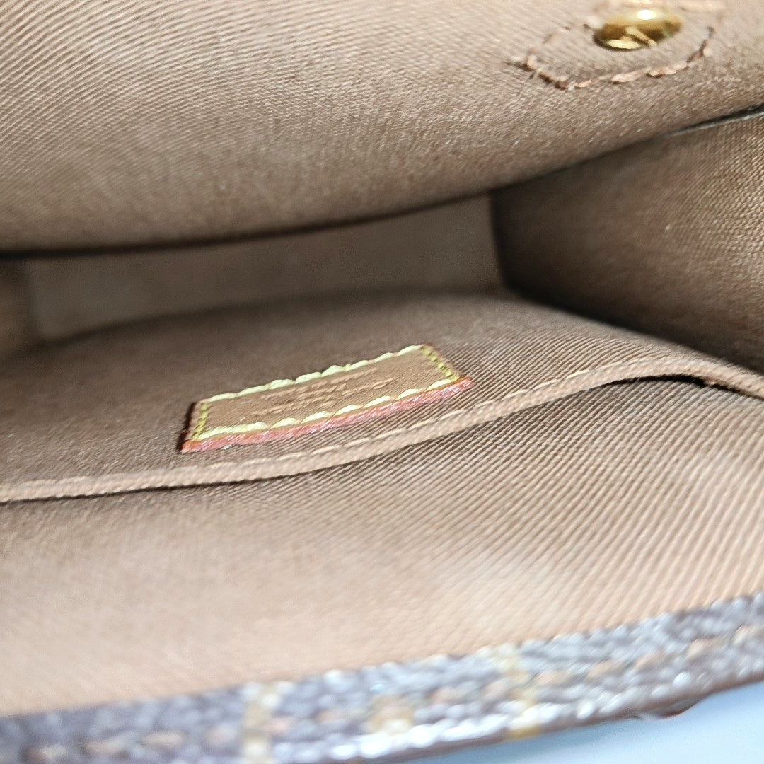 SAC PLAT Mini Monogram Coated Canvas Brown