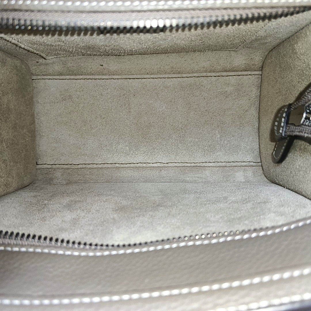 Authenticated pre-owned  LUGGAGE Nano Calfskin Grey - Tote Bag at Looply