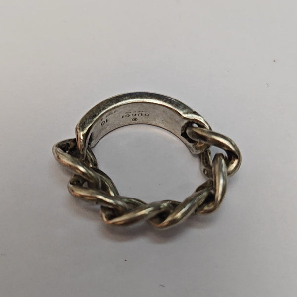 925 Sterling Silver Green Ring EU 50