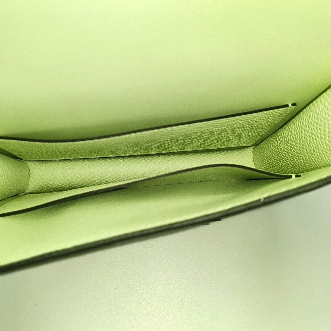 Constance Slim Epsom Green Wallet