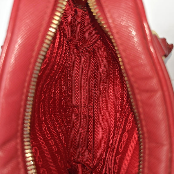 Saffiano Calfskin Shoulder Bag Red