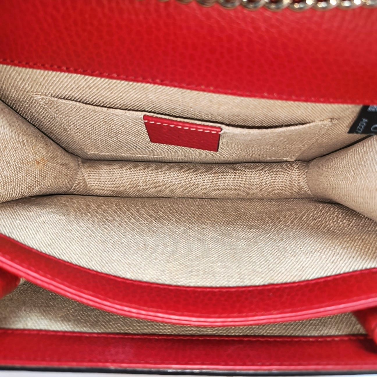 Interlocking G Small Calfskin Red