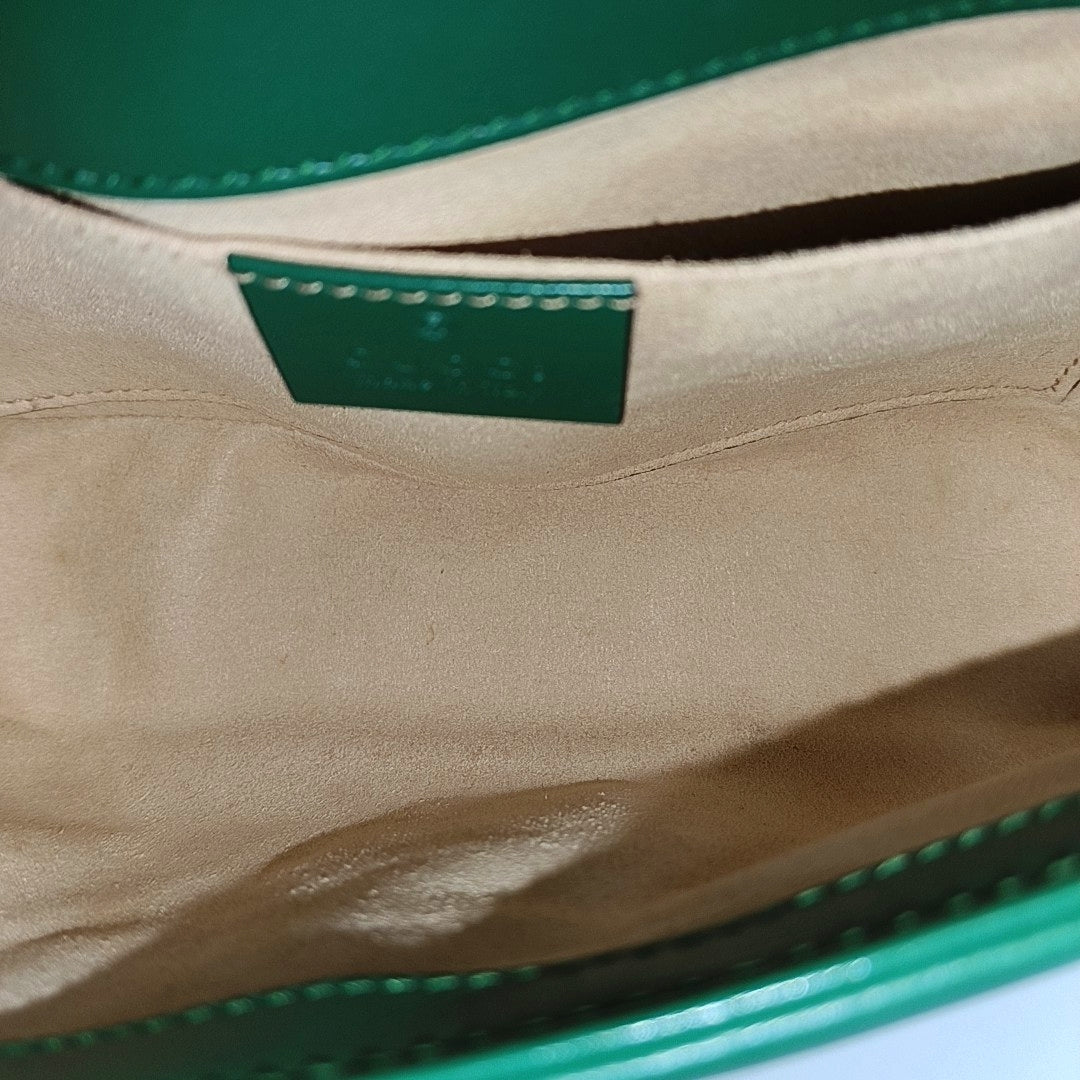 GG Marmont Small Quilted Calfskin Green