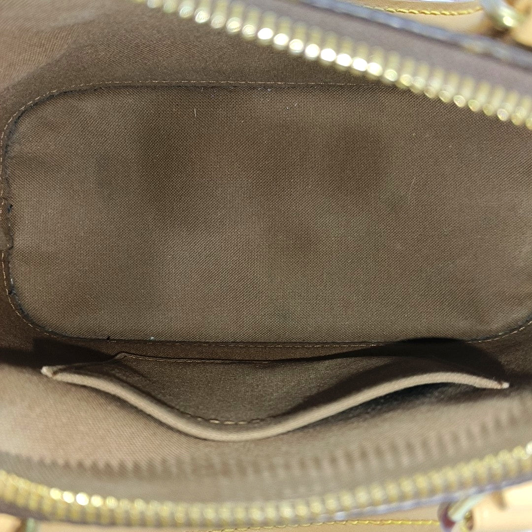 ALMA BB Monogram Coated Canvas Brown