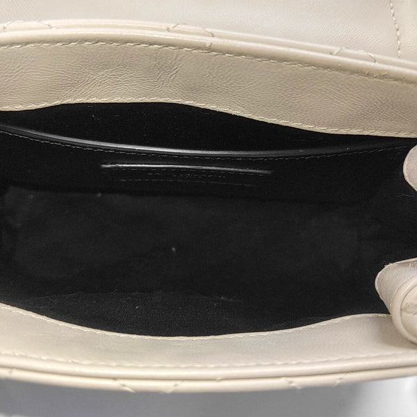 Quilted Lambskin Shoulder Bag White