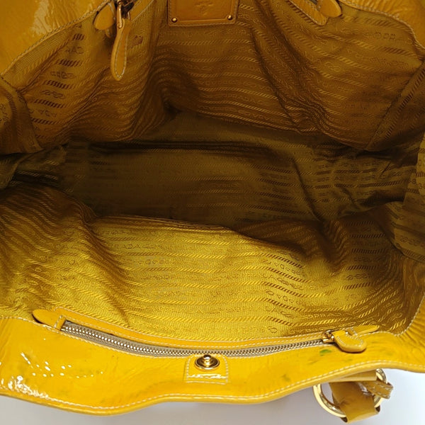 Patent Leather Shoulder Bag Yellow