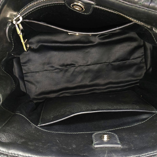 Lambskin Top Handle Bag Black