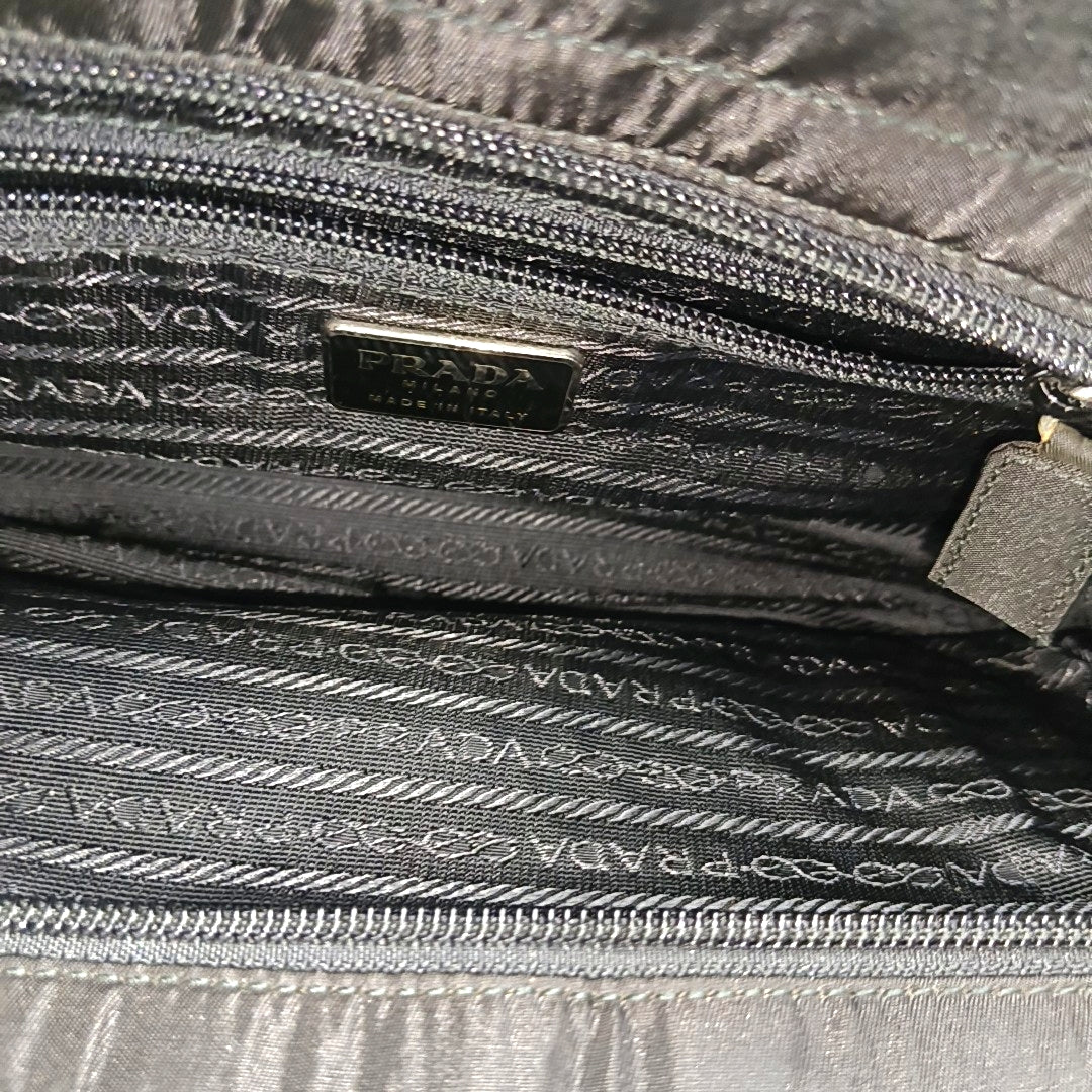 Nylon Top Handle Bag Black