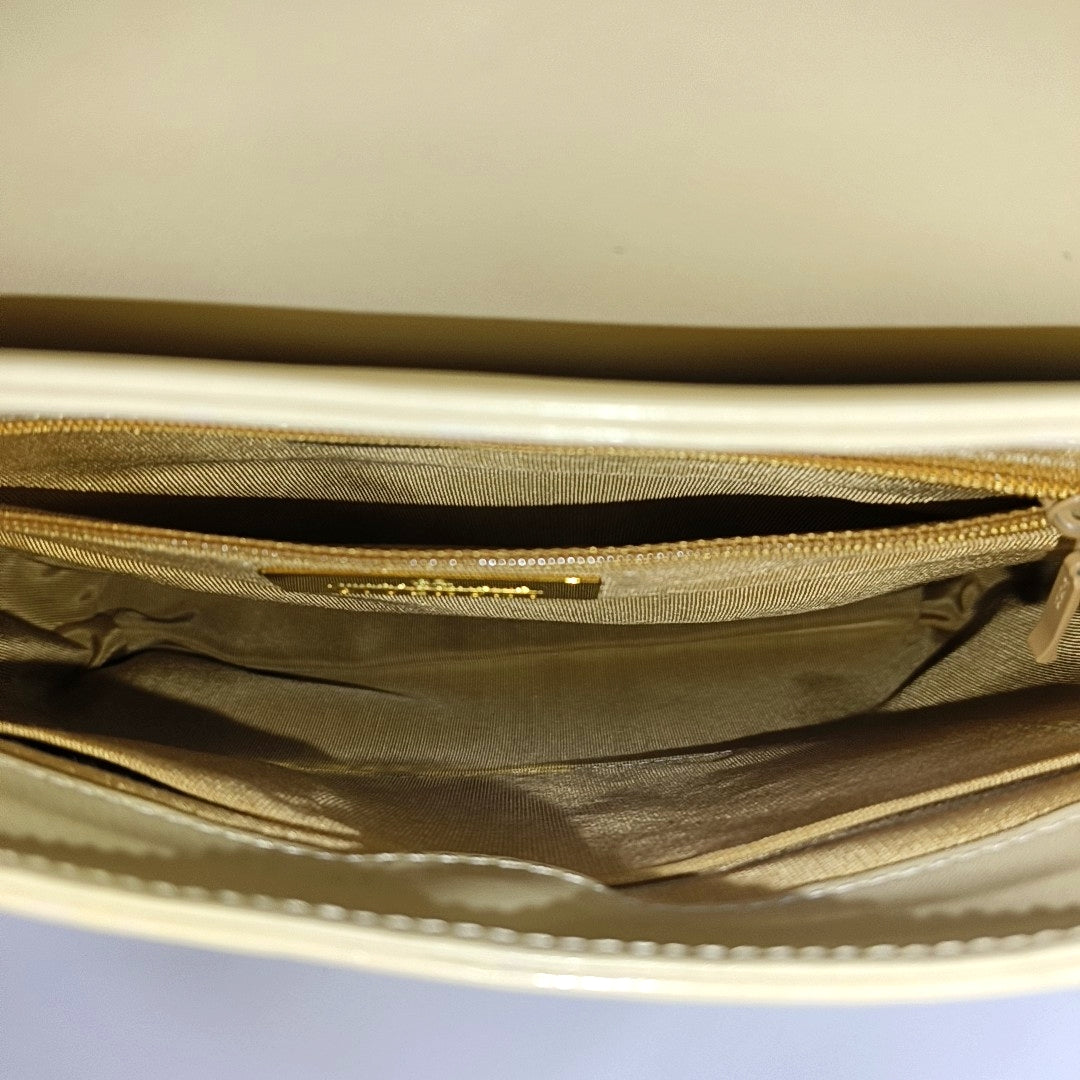 Calfskin Top Handle Bag Beige