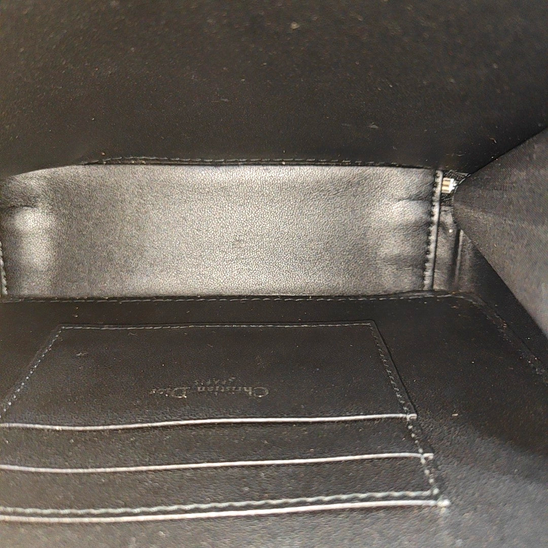 Cannage Calfskin Shoulder Bag Black