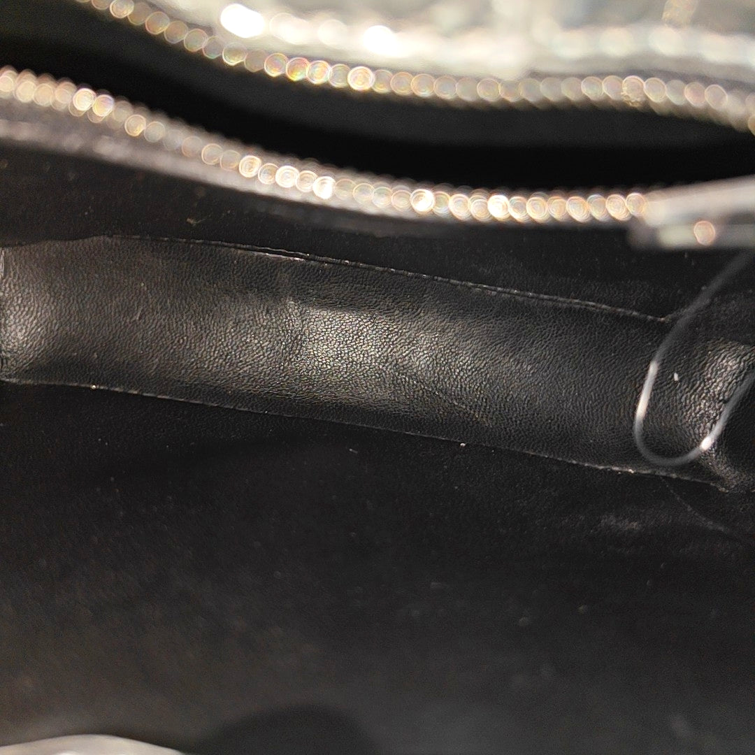 Calfskin Shoulder Bag Small Silver