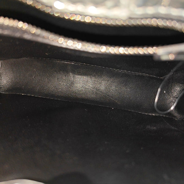 Calfskin Shoulder Bag Small Silver