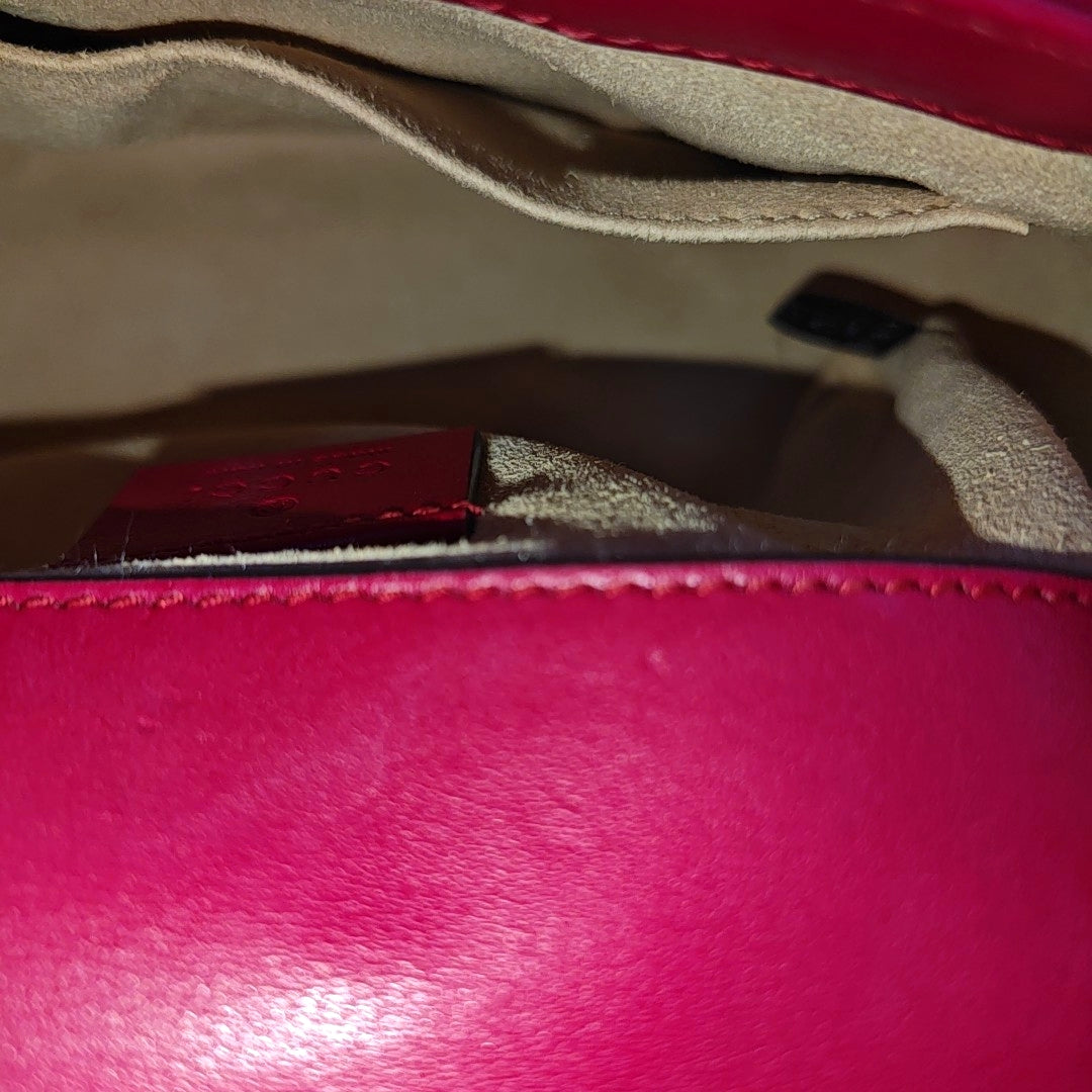 GG Marmont Mini Quilted Calfskin Red