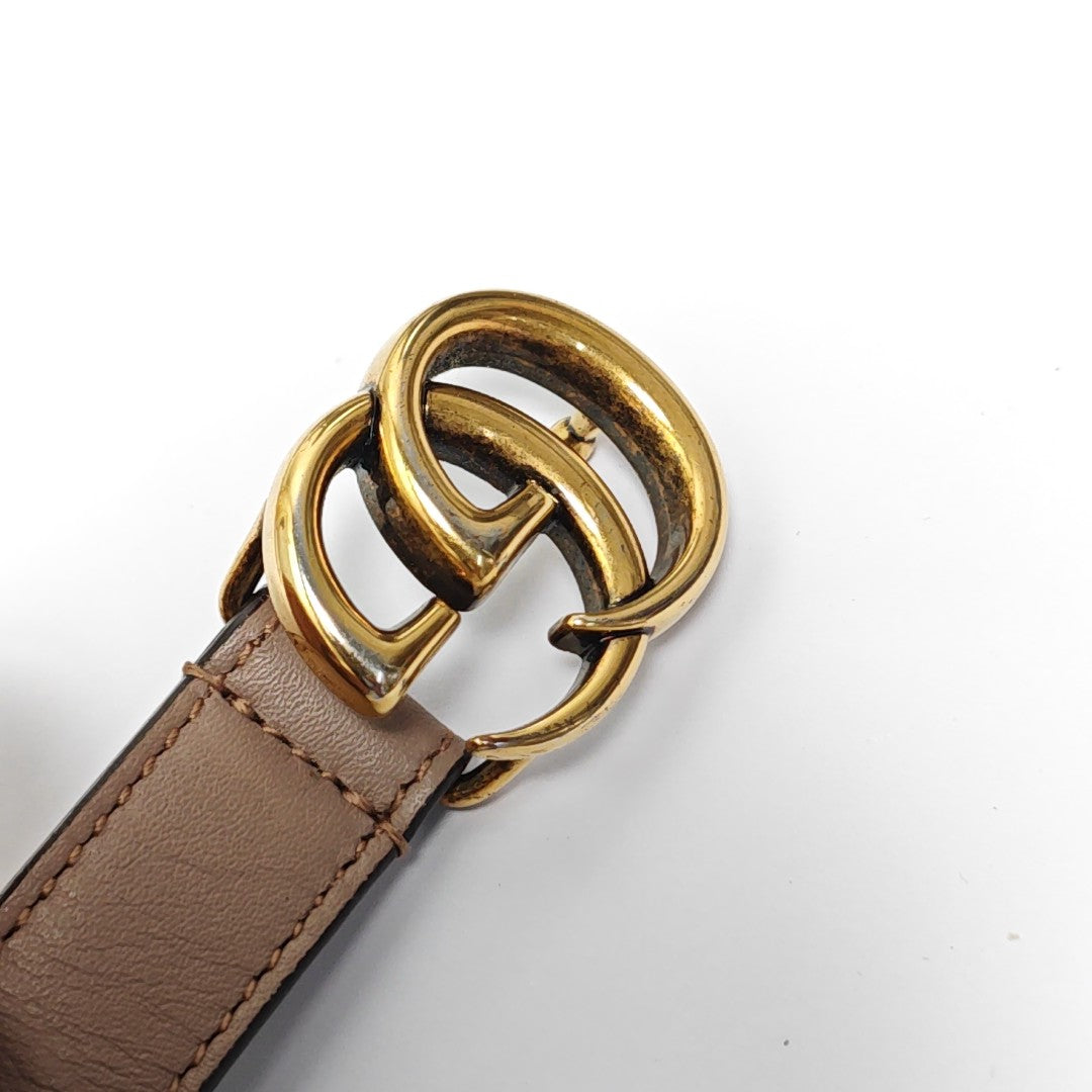 Leather Belt Beige