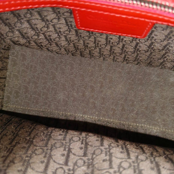 Lady Dior Medium Cannage Patent Leather Red