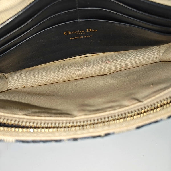 Authenticated pre-owned  Saddle Medium Oblique Canvas Blue - Shoulder Bag at Looply