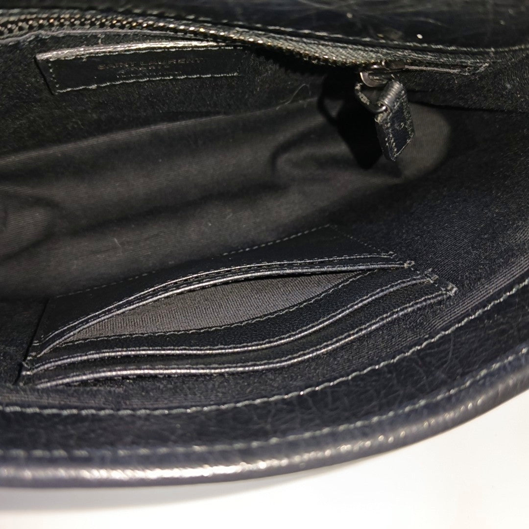 NIKI Mini Chevron, Quilted Calfskin Black
