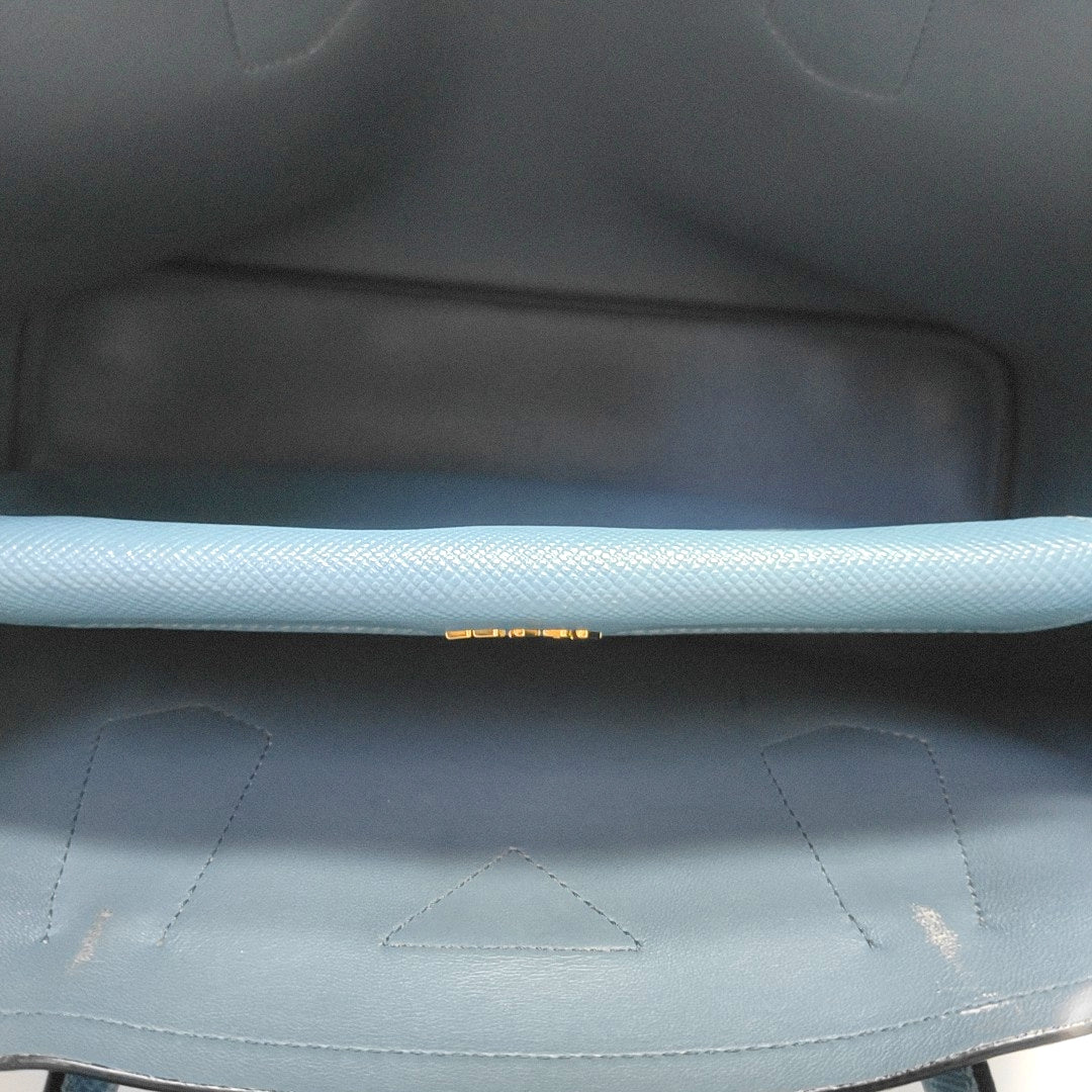 Double Medium Saffiano Calfskin Blue