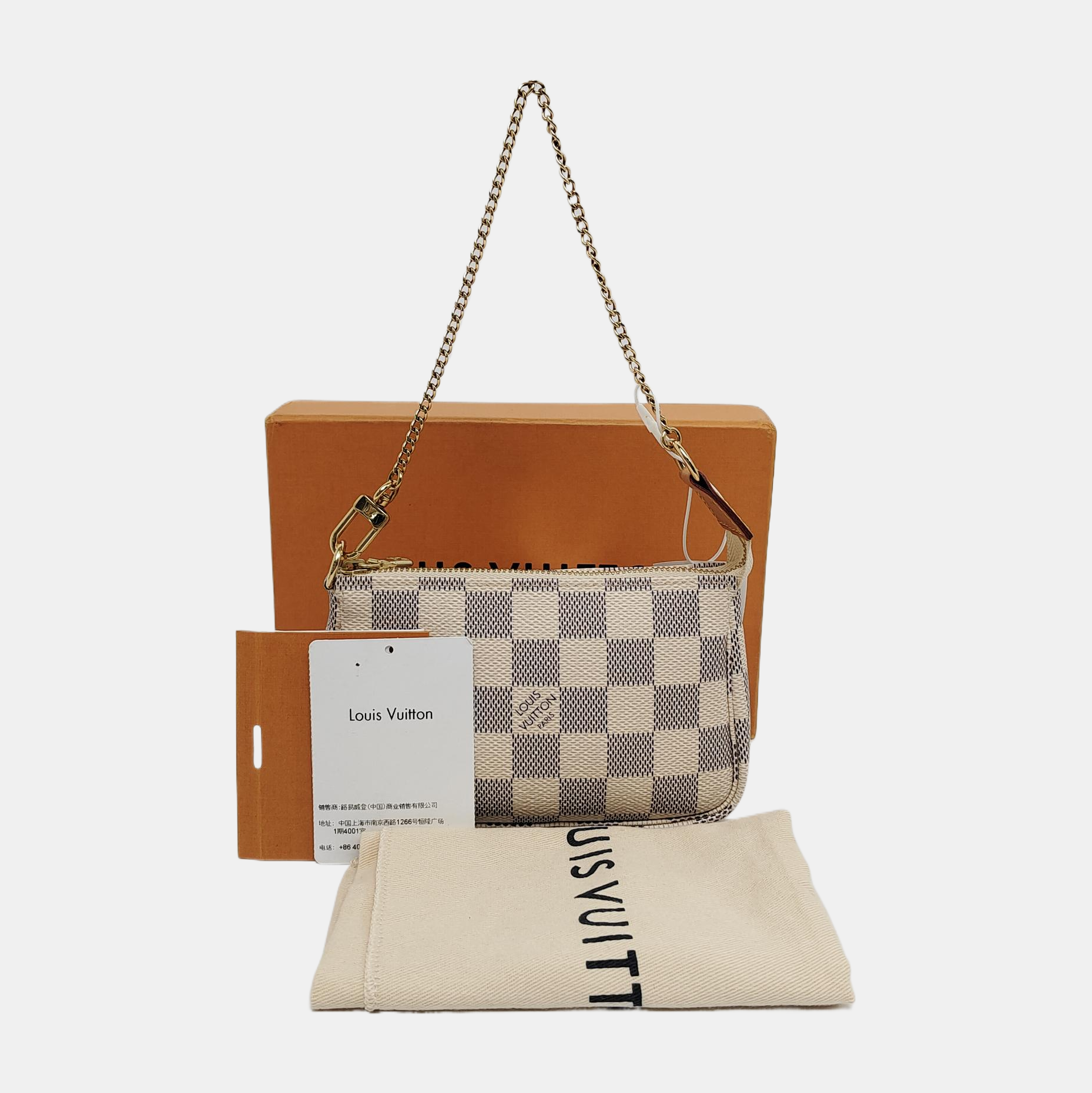 ACCESSOIRES Mini Damier Azur Coated Canvas White