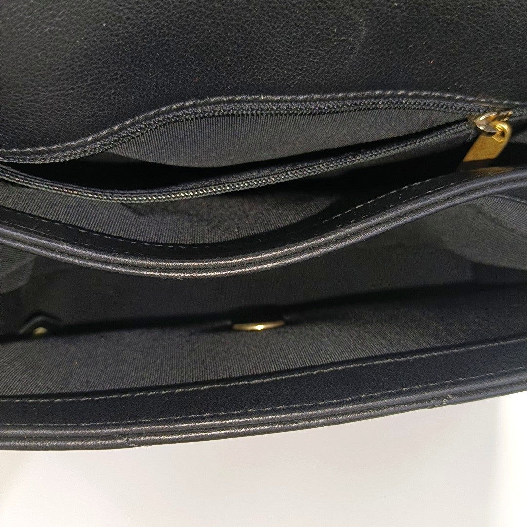 Quilted Calfskin Shoulder Bag Black