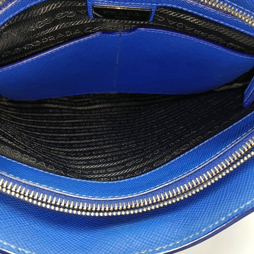 Saffiano Calfskin Crossbody Bag Blue