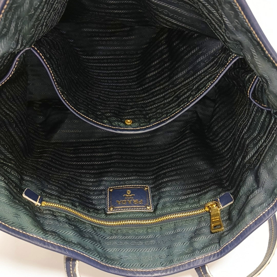 Vitello Phenix Tote Nylon Blue