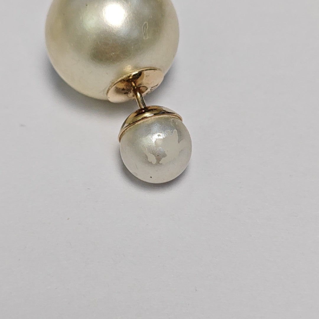 Dior Tribales Metal White Stud Earrings