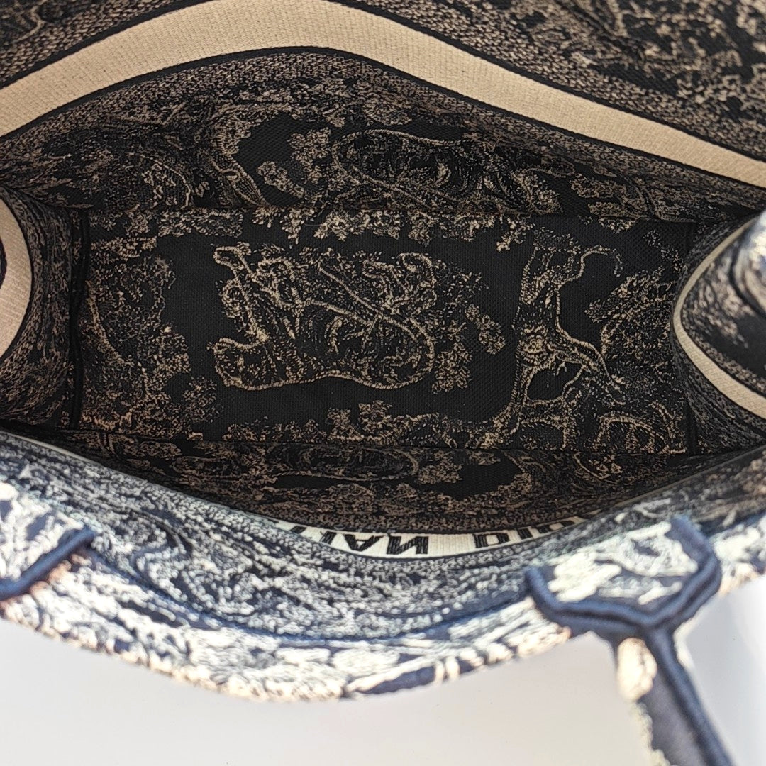 Bolso de mano grande de lona azul