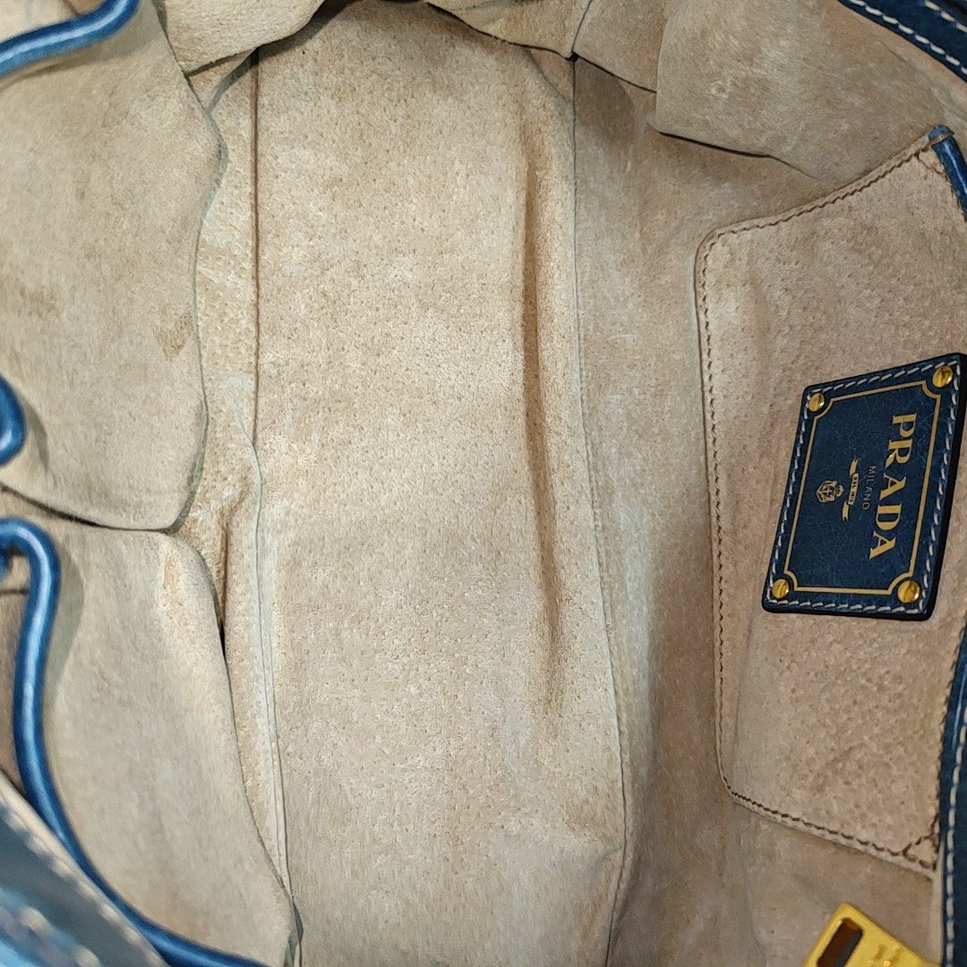 Calfskin Shoulder Bag Blue