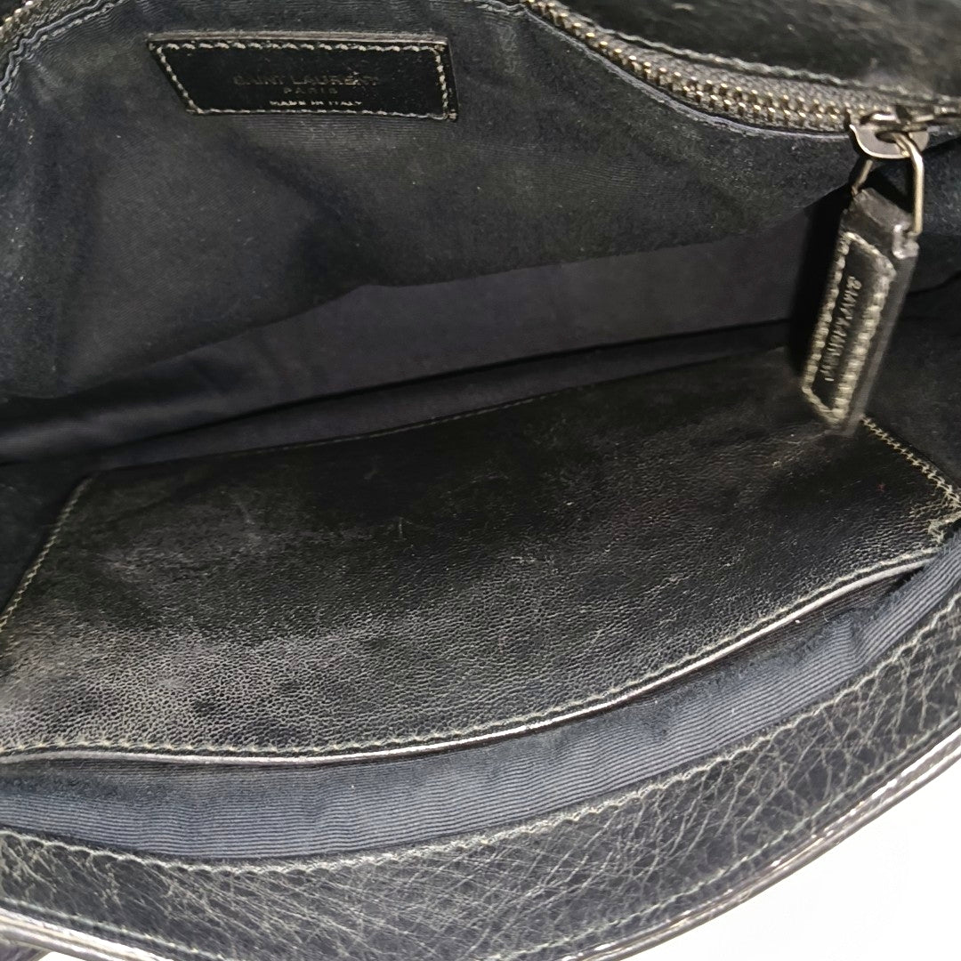 NIKI Medium Chevron Calfskin Black