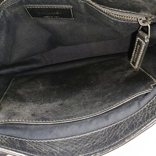 NIKI Medium Chevron Calfskin Black